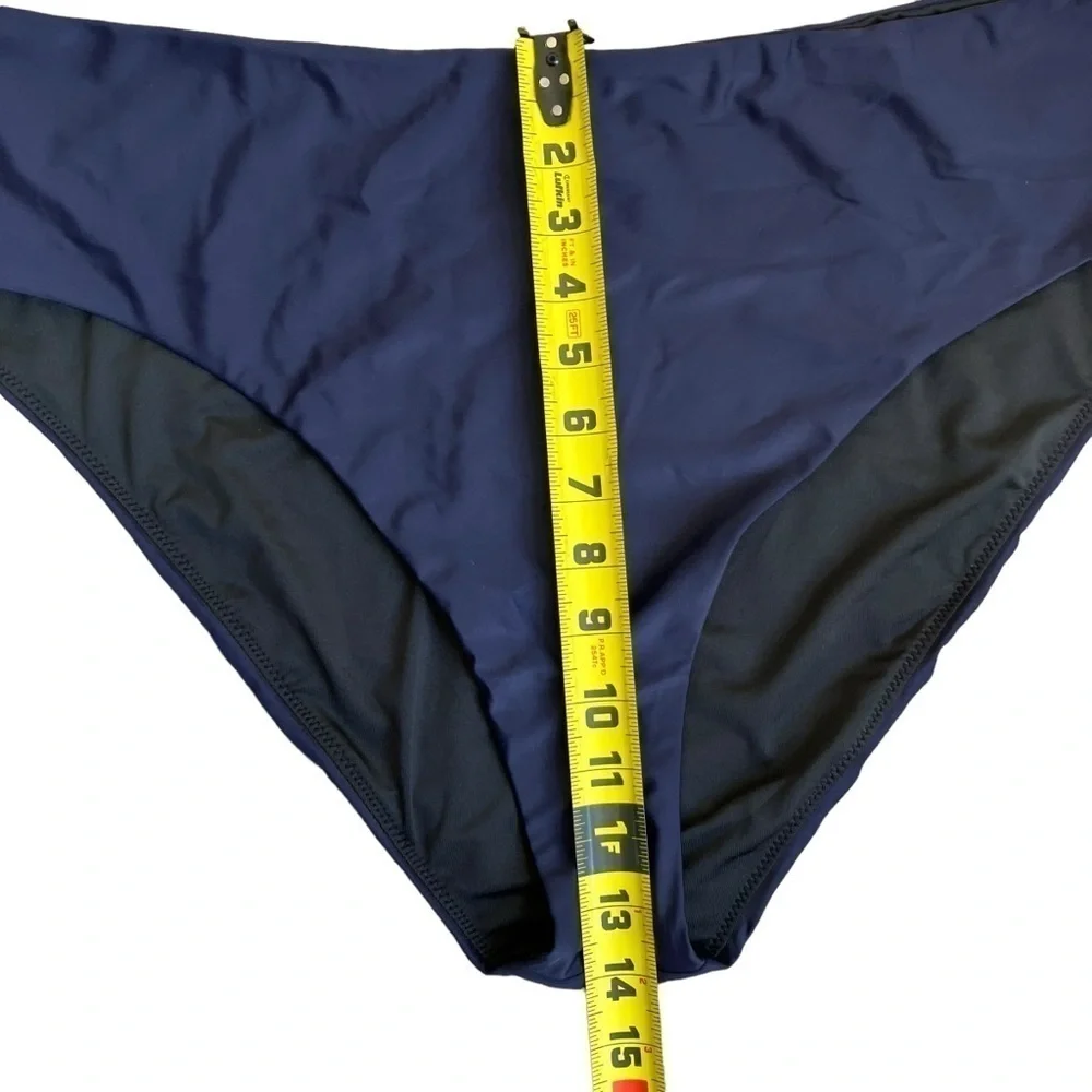 NWT J.Crew High-rise Bikini Bottom Navy Blue Style BF178 Minimalist Sz 3X